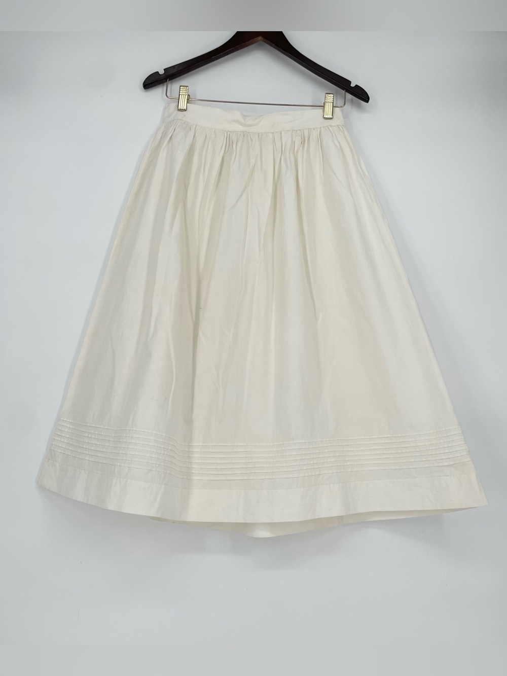 Victorian / Edwardian Antique White Petticoat Gathered Skirt With Pin-tucks